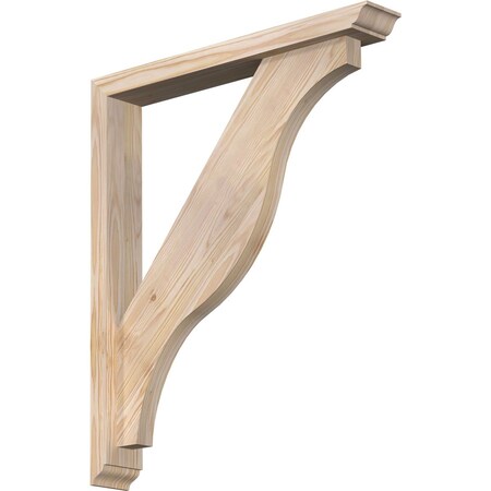Ekena Millwork Funston Traditional Smooth Bracket w/ Offset Brace, Douglas Fir, 3 1/2"W x 24"D x 28"H BKT0402X24X28FST01SDF